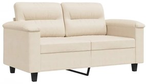 359560 vidaXL 2-местен диван, бежово, 120 см, микрофибърен плат