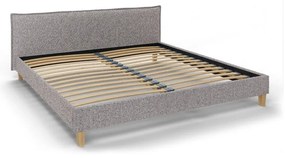 Сиво тапицирано двойно легло с решетка 200x200 cm Tina - Ropez