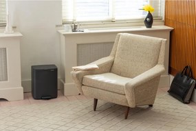 Кош за боклук Brabantia Bo Pedal 1010133, 12 л, Леко затваряне, Противоплъзгаща основа, Минерално покритие, Тъмносив