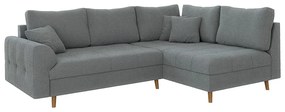 Сив ъглов диван от букле (десен ъгъл/L форма) Ariella – Ropez