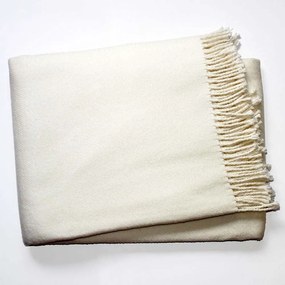 Кремаво одеяло със съдържание на памук Basics, 140 x 180 cm Plain - Euromant