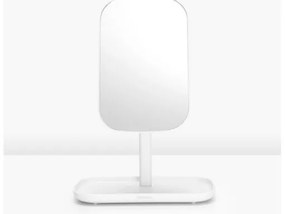 Огледало с поставка за принадлежности Brabantia ReNew 1004185, 28.3х20х12.6 см, Неплъзгаща се основа, 360° регулиране, Бял