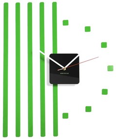 Самозалепващ стенен часовник с ивици Жълто