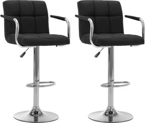 283425 vidaXL Бар столове, 2 бр, черни, текстил
