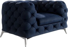 Тъмносиньо кадифено кресло Chelsea – Ropez