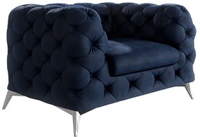 Тъмносиньо кадифено кресло Chelsea – Ropez