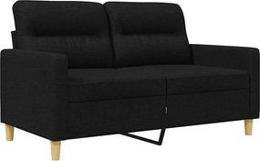 359231 vidaXL 2-местен диван, черен, 120 см, плат
