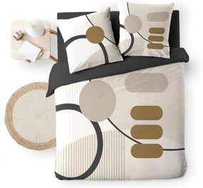 Бежово двойно удължено памучно спално бельо 240x220 cm Santana – douceur d'intérieur