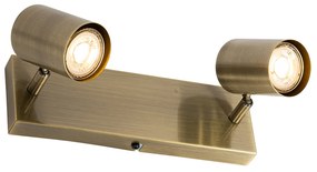 Модерна таванна лампа бронз 2-светлина регулируема правоъгълна - Jeana