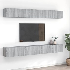 3120309 vidaXL ТВ шкафове,8 бр, сив сонома, 60x30x30 см, инженерно дърво