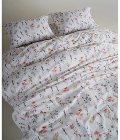 Бяло двойно удължено спално бельо от памук Renforcé 240x220 cm Floral Dance Autumn – Mila Home Luxury