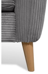 Тъмносив ъглов диван от рипсено кадифе (ляв ъгъл) Paris – Scandic