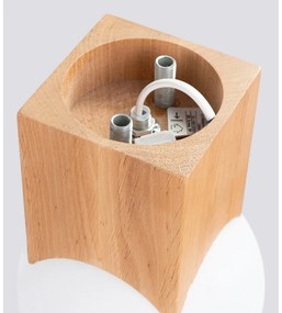 Осветително тяло за таван в естествен цвят със стъклен абажур 12x12 cm Rayer – Sollux