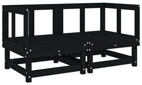 825398 vidaXL Градински ъглови дивани, 2 бр, черни, бор масив