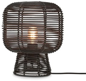 Черна настолна лампа с абажур от ратан (височина 30 cm) Tanami - Good&amp;Mojo