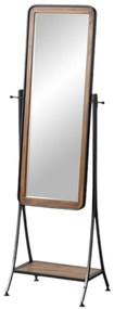 Стоящо огледало с рафт масивно дърво 62x174 cm – Ixia