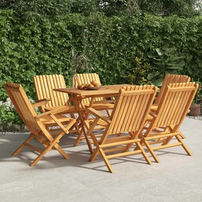 3155056 vidaXL Сгъваеми градински столове, 6 бр, 61x67x90 см, тик масив