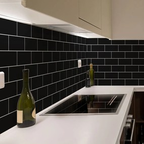 Комплект стикери за плочки 30 бр. 20x10 cm Subway Tiles Black - Ambiance