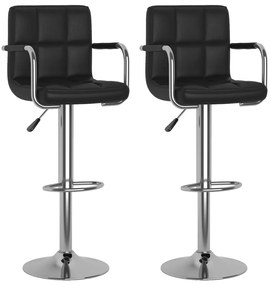 334594 vidaXL Бар табуретки, 2 бр, черни, изкуствена кожа