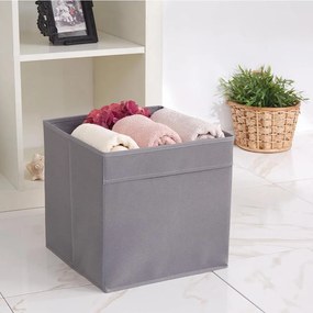 Сива текстилна кутия за съхранение 30x30x30 cm – Mioli Decor