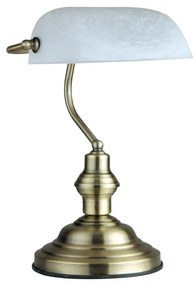 GLOBO 2492 - Настолна лампа ANTIQUE 1xE27/60W бяла-фурнир