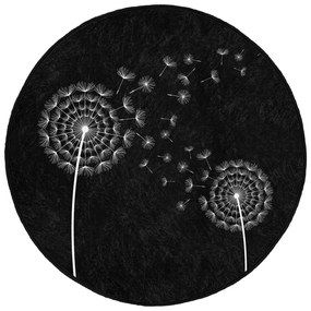 Черен кръгъл килим подходящ за пране и за прахосмукачки роботи ø 80 cm Comfort – Mila Home