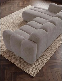 Бежов шенилов сгъваем ъглов диван (ляв ъгъл) Michell – Miuform