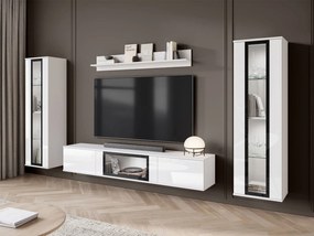 Комплект за Всекидневна Каро-Бял-Бял Лъскав