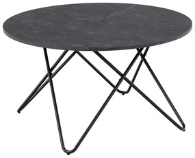 Черна кръгла масичка за кафе с плот от имитация на мрамор ø 80 cm Wyre – Actona