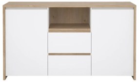 Скрин от дъбов декор в бял и естествен цвят 149x84x48 cm Next – Tvilum