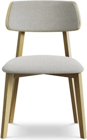 Светлосив трапезен стол от масивна дървесина Niu – Makamii