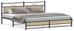 3325123 vidaXL Метална рамка за легло, без матрак, сонома дъб, 200x200 см