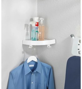 Бял ъглов самоносещ пластмасов рафт за баня Quick-Fit - Allstar