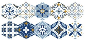 Комплект от 10 стикера за под Шестоъгълници , 20 x 18 cm Jelilna - Ambiance