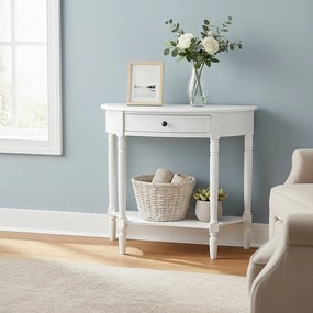 Бяла конзолна маса от масивен бор 32x93 cm Heritage – Premier Housewares