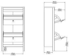 Сиво-бежова накланяща се стойка за обувки Madrid – Tvilum