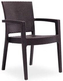 Novussi - Стол с подлакътник "PARIS RATTAN" кафяв (R006)