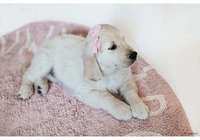 Светлорозов ръчно изработен памучен детски килим подходящ за пране ø150 cm ABC Vintage Nude – Lorena Canals