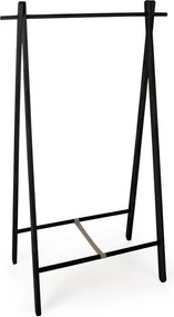 Черна стойка за дрехи от масивна бреза 91x151x50 cm Daiki – Yes Everyday