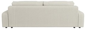 Кремав разтегателен диван с място за съхранение от рипсено кадифе 234 cm Sara – Ropez