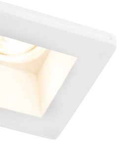 Комплект от 6 вградени спота бели 12 см квадратни - Gypsy Stucco
