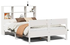3323006 vidaXL Легло с етажерка за книги, без матрак, 120x190 см, бор масив
