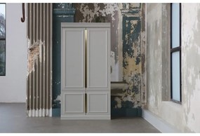 Светлосив гардероб от масивен бор 110x215x44 cm Organize – WOOOD