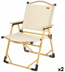Сгъваем Стол за Къмпинг Aktive Sabana Земя 47 x 77 x 51 cm (2 броя)