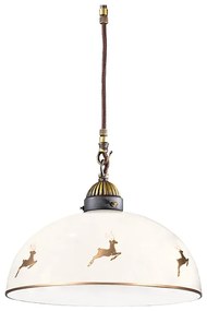 Kolarz 731.30.151 - Пендел на кабел NONNA 1xE27/75W/230V, Ø 30 см, еленски мотив, розово злато