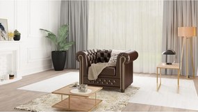 Тъмнокафяв фотьойл от изкуствена кожа York - Ropez