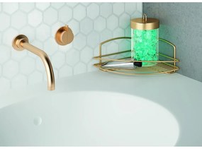 Ъглов стоманен рафт за баня в златисто Onda – Metaltex