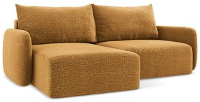 Оранжев разтегателен ъглов диван с място за съхранение (ляв ъгъл) Kalena – Makamii