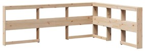 859265 vidaXL Табла за книги с L-образна, 140 см, масивно дърво бор