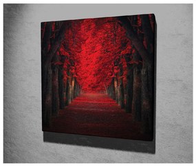 Стенопис върху платно Червени дървета, 45 x 45 cm - Wallity